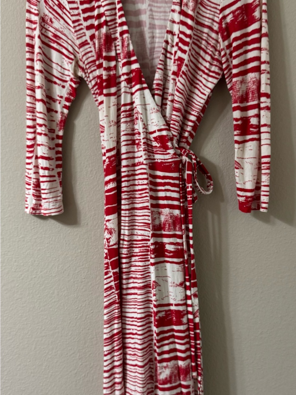 Wallis Red & White Striped Wrap Dress Artsy Corpcore Comfort